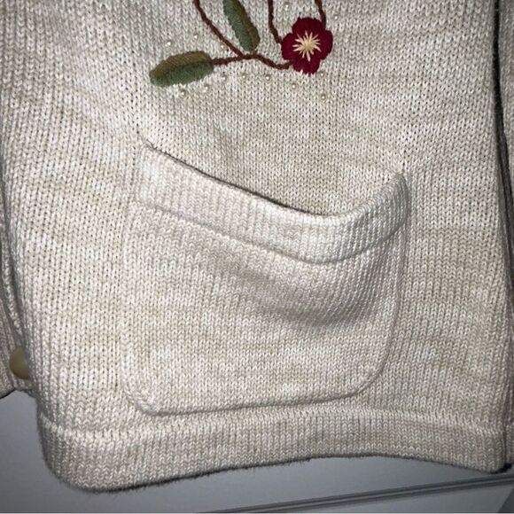 Through the Country Door Embroidered Faux Pearl Button Front Cardigan Sweater - Picture 4 of 8